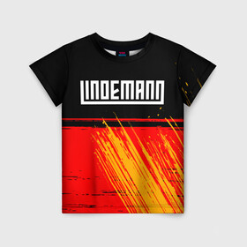 Детская футболка 3D с принтом LINDEMANN / ЛИНДЕМАНН в городе Новоалтайск, 100% гипоаллергенный полиэфир | прямой крой, круглый вырез горловины, длина до линии бедер, чуть спущенное плечо, ткань немного тянется | lindeman | lindemann | logo | music | rammstein | ramstein | rock | til | till | линдеман | линдеманн | лого | логотип | логотипы | музыка | раммштайн | рамштайн | рок | символ | символы | солист | тилль | тиль