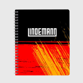 Тетрадь с принтом LINDEMANN ЛИНДЕМАНН в городе Новоалтайск, 100% бумага | 48 листов, плотность листов — 60 г/м2, плотность картонной обложки — 250 г/м2. Листы скреплены сбоку удобной пружинной спиралью. Уголки страниц и обложки скругленные. Цвет линий — светло-серый
 | lindeman | lindemann | logo | music | rammstein | ramstein | rock | til | till | линдеман | линдеманн | лого | логотип | логотипы | музыка | раммштайн | рамштайн | рок | символ | символы | солист | тилль | тиль