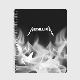 Тетрадь с принтом METALLICA МЕТАЛЛИКА в городе Новоалтайск, 100% бумага | 48 листов, плотность листов — 60 г/м2, плотность картонной обложки — 250 г/м2. Листы скреплены сбоку удобной пружинной спиралью. Уголки страниц и обложки скругленные. Цвет линий — светло-серый
 | hetfield | james | logo | metal | metalica | metallica | music | rock | star | джеймс | звезда | знак | ларс | лого | логотип | логотипы | метал | металика | металлика | музыка | рок | символ | символы | ульрих | хэтфилд