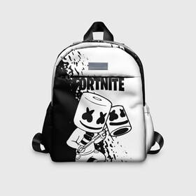 Детский рюкзак 3D с принтом FORTNITE MARSHMELLO. в городе Новоалтайск, 100% полиэстер | лямки с регулируемой длиной, сверху петелька, чтобы рюкзак можно было повесить на вешалку. Основное отделение закрывается на молнию, как и внешний карман. Внутри дополнительный карман. По бокам два дополнительных кармашка | Тематика изображения на принте: archetype | fortnite | fortnite x | game | ikonik | marshmello | raven | архетип | ворон | игра | иконик | маршмелло | фортнайт