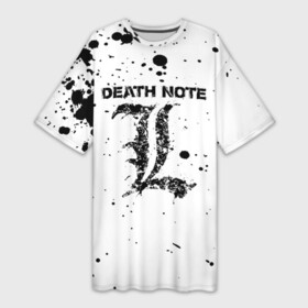 Платье-футболка 3D с принтом Манга Тетрадь Смерти в городе Новоалтайск,  |  | anime | death note | kira | manga | ryuk | аниме | герой | детектив | детнот | детх нот | детхнот | дэсу ното | иероглиф | кандзи | кира | манга | миса | риюк | рьюзаки | рюзаки | рюк | синигами | тетрадка | эл | э