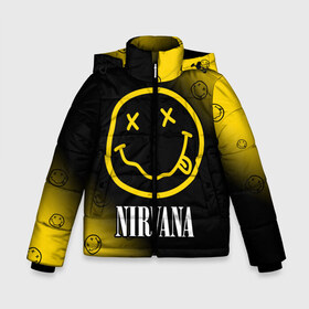 Зимняя куртка для мальчиков 3D с принтом NIRVANA НИРВАНА в городе Новоалтайск, ткань верха — 100% полиэстер; подклад — 100% полиэстер, утеплитель — 100% полиэстер | длина ниже бедра, удлиненная спинка, воротник стойка и отстегивающийся капюшон. Есть боковые карманы с листочкой на кнопках, утяжки по низу изделия и внутренний карман на молнии. 

Предусмотрены светоотражающий принт на спинке, радужный светоотражающий элемент на пуллере молнии и на резинке для утяжки | band | cobain | face | kurt | logo | music | nirvana | rock | rocknroll | группа | кобейн | курт | лого | логотип | музыка | музыкальная | нирвана | рожица | рок | рокнролл | символ