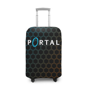 Чехол для чемодана 3D с принтом PORTAL / ПОРТАЛ в городе Новоалтайск, 86% полиэфир, 14% спандекс | двустороннее нанесение принта, прорези для ручек и колес | game | games | half | half life | halflife | life | logo | portal | portal 2 | portal2 | valve | игра | игры | лайф | лого | логотип | логотипы | портал | портал 2 | портал2 | символ | символы | халф | халф лайф | халфлайф