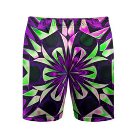 Мужские шорты спортивные с принтом Kaleidoscope в городе Новоалтайск,  |  | abstraction | fractal | kaleidoscope | light green | pattern | purple | symmetry | абстракция | калейдоскоп | салатовый | симметрия | узор | фиолетовый | фрактал