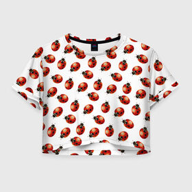 Женская футболка Crop-top 3D Нашествие божьих коровок: в городе Новоалтайск, 100% полиэстер | круглая горловина, длина футболки до линии талии, рукава с отворотами | animals | cute | girl | ladybug | nature | pattern | red | summer | бабочки | божьи коровки | божья коровка | горошек | девушкам | животные | жук | жуки | кружочки | крылья | лето | милые | насекомые | паттерн | пауки | подарок