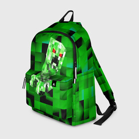 Рюкзак 3D с принтом Minecraft creeper в городе Новоалтайск, 100% полиэстер | лямки с регулируемой длиной, сверху петелька, чтобы рюкзак можно было повесить на вешалку. Основное отделение закрывается на молнию, как и внешний карман. Внутри два дополнительных кармана, один из которых закрывается на молнию. По бокам два дополнительных кармашка | Тематика изображения на принте: blox | creeper | dungeons | game | geometry | logo | pixel | steve | алекс | герои | детям | зелень | игра | квадраты | крипер | куб | логотипы игр | майнкрафт | мальчикам | мобы | персонажи | пиксель | пиксельный | подземелья