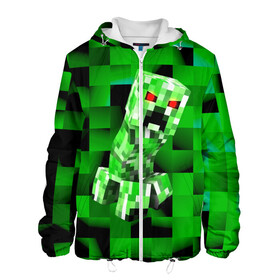 Мужская куртка 3D с принтом Minecraft creeper в городе Новоалтайск, ткань верха — 100% полиэстер, подклад — флис | прямой крой, подол и капюшон оформлены резинкой с фиксаторами, два кармана без застежек по бокам, один большой потайной карман на груди. Карман на груди застегивается на липучку | blox | creeper | dungeons | game | geometry | logo | pixel | steve | алекс | герои | детям | зелень | игра | квадраты | крипер | куб | логотипы игр | майнкрафт | мальчикам | мобы | персонажи | пиксель | пиксельный | подземелья