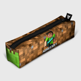 Пенал 3D с принтом Minecraft logo heroes в городе Новоалтайск, 100% полиэстер | плотная ткань, застежка на молнии | Тематика изображения на принте: blox | creeper | dungeons | game | geometry | pixel | steve | алекс | герои | детям | зелень | игра | квадраты | крипер | куб | логотипы игр | майнкрафт | мальчикам | меч | мобы | персонажи | пиксель | пиксельный | подземелья