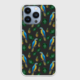 Чехол для iPhone 13 Pro с принтом Попугай Ара в городе Новоалтайск,  |  | Тематика изображения на принте: ананас | ара | девушкам | животные | летнее | парням | пляжное | попугаи | природа | птицы | студентам | тропический лист | яркое