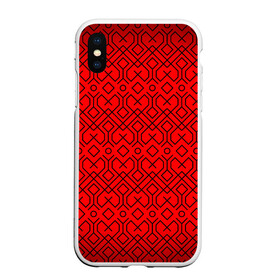 Чехол для iPhone XS Max матовый с принтом Геометрический орнамент в городе Новоалтайск, Силикон | Область печати: задняя сторона чехла, без боковых панелей | абстракция | геометрия | кубы | орнамент | паттерн | полосы | узор
