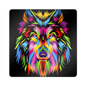 Магнит виниловый Квадрат с принтом Neon wolf в городе Новоалтайск, полимерный материал с магнитным слоем | размер 9*9 см, закругленные углы | color | ears | eyes | muzzle | neon | nose | paint | skin | view | wolf | взгляд | волк | глаза | краска | неон | нос | уши | цвет | шерсть