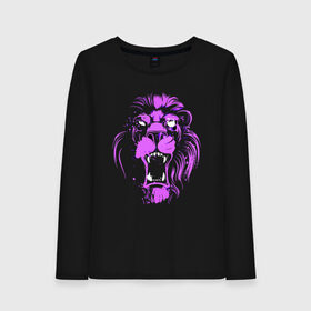 Женский лонгслив хлопок с принтом Neon lion в городе Новоалтайск, 100% хлопок |  | ears | eyes | fangs | jaw | lion | mane | muzzle | neon | глаза | грива | клыки | лев | неон | пасть | уши