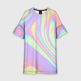 Детское платье 3D с принтом Vaporwave в городе Новоалтайск, 100% полиэстер | прямой силуэт, чуть расширенный к низу. Круглая горловина, на рукавах — воланы | Тематика изображения на принте: geometry | holographic gradient | kaleidoscope | pattern | polyscape | space | textures | tie dye | vaporwave | абстракт | геометрия | голограмма | города | каледоскоп | космос | паттерн | полискейп | тай дай | текстура | текстуры | хиппи | цвет