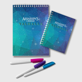 Блокнот с принтом Assassins Creed Valhalla в городе Новоалтайск, 100% бумага | 48 листов, плотность листов — 60 г/м2, плотность картонной обложки — 250 г/м2. Листы скреплены удобной пружинной спиралью. Цвет линий — светло-серый
 | Тематика изображения на принте: eivor | valhalla | vikings | вальгалла | вальхалла | викинги | эйвор