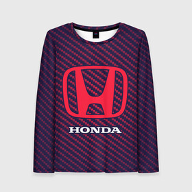 Женский лонгслив 3D с принтом HONDA / ХОНДА в городе Новоалтайск, 100% полиэстер | длинные рукава, круглый вырез горловины, полуприлегающий силуэт | accord | auto | civic | crv | honda | jylf | logo | moto | motors | racing | sport | авто | автомобиль | аккорд | гонки | гоночный | лого | логотип | логотипы | марка | мото | моторс | мотоцикл | рщтвф | серия | символ | символы | спорт
