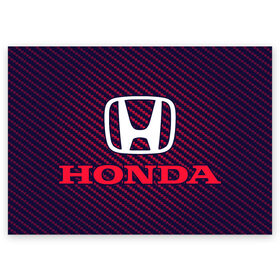 Поздравительная открытка с принтом HONDA / ХОНДА в городе Новоалтайск, 100% бумага | плотность бумаги 280 г/м2, матовая, на обратной стороне линовка и место для марки
 | Тематика изображения на принте: 