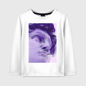 Детский лонгслив хлопок с принтом Vaporwave art 10-13 в городе Новоалтайск, 100% хлопок | круглый вырез горловины, полуприлегающий силуэт, длина до линии бедер | Тематика изображения на принте: aesthetic | electronica | music | киберпанк | лаунж | музыка | поп | скульптура