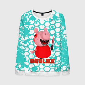Мужской свитшот 3D с принтом Roblox piggy/Свинка Пигги в городе Новоалтайск, 100% полиэстер с мягким внутренним слоем | круглый вырез горловины, мягкая резинка на манжетах и поясе, свободная посадка по фигуре | Тематика изображения на принте: game | piggy | roblox | блок | игра | игрушка | лего | майнкрафт | персонажи | персонажи из кубиков | пигги | роблокс | робот | свинка