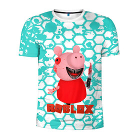 Мужская футболка 3D спортивная с принтом Roblox piggy/Свинка Пигги в городе Новоалтайск, 100% полиэстер с улучшенными характеристиками | приталенный силуэт, круглая горловина, широкие плечи, сужается к линии бедра | Тематика изображения на принте: game | piggy | roblox | блок | игра | игрушка | лего | майнкрафт | персонажи | персонажи из кубиков | пигги | роблокс | робот | свинка