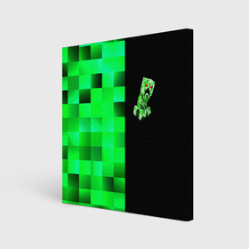 Холст квадратный с принтом MINECRAFT CREEPER в городе Новоалтайск, 100% ПВХ |  | Тематика изображения на принте: blox | creeper | dungeons | game | geometry | green | neon | pixel | steve | алекс | детям | зелень | игра | кислотный | крипер | куб | логотипы игр | майнкрафт | мальчикам | мобы | неоновый | пиксель | пиксельный | подземелья