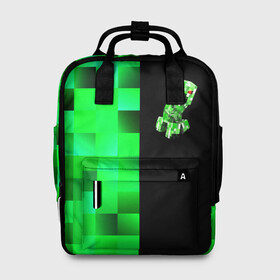 Женский рюкзак 3D с принтом MINECRAFT CREEPER в городе Новоалтайск, 100% полиэстер | лямки с регулируемой длиной, сверху ручки, чтобы рюкзак нести как сумку. Основное отделение закрывается на молнию, как и внешний карман. Внутри два дополнительных кармана, один из которых закрывается на молнию. По бокам два дополнительных кармашка, куда поместится маленькая бутылочка
 | blox | creeper | dungeons | game | geometry | green | neon | pixel | steve | алекс | детям | зелень | игра | кислотный | крипер | куб | логотипы игр | майнкрафт | мальчикам | мобы | неоновый | пиксель | пиксельный | подземелья