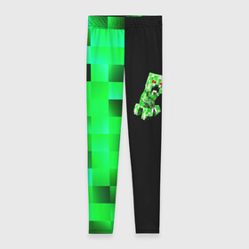 Леггинсы 3D с принтом MINECRAFT CREEPER в городе Новоалтайск, 80% полиэстер, 20% эластан | Эластичный пояс, зауженные к низу, низкая посадка | blox | creeper | dungeons | game | geometry | green | neon | pixel | steve | алекс | детям | зелень | игра | кислотный | крипер | куб | логотипы игр | майнкрафт | мальчикам | мобы | неоновый | пиксель | пиксельный | подземелья