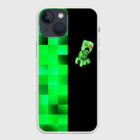 Чехол для iPhone 13 mini с принтом MINECRAFT CREEPER в городе Новоалтайск,  |  | blox | creeper | dungeons | game | geometry | green | neon | pixel | steve | алекс | детям | зелень | игра | кислотный | крипер | куб | логотипы игр | майнкрафт | мальчикам | мобы | неоновый | пиксель | пиксельный | подземелья
