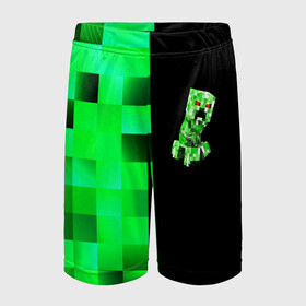 Детские спортивные шорты 3D с принтом MINECRAFT CREEPER в городе Новоалтайск,  100% полиэстер
 | пояс оформлен широкой мягкой резинкой, ткань тянется
 | blox | creeper | dungeons | game | geometry | green | neon | pixel | steve | алекс | детям | зелень | игра | кислотный | крипер | куб | логотипы игр | майнкрафт | мальчикам | мобы | неоновый | пиксель | пиксельный | подземелья