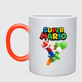 Кружка хамелеон с принтом Super Mario в городе Новоалтайск, керамика | меняет цвет при нагревании, емкость 330 мл | game | mario kart live home circuit | super mario | super mario 3d world | super mario 64 | super mario galaxy | super mario sunshine | гумба | игра super mario | игра марио | йоши | купалинги | лакиту | луиджи | марио | надпись | нинтендо | 