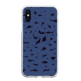 Чехол для iPhone XS Max матовый с принтом Manta в городе Новоалтайск, Силикон | Область печати: задняя сторона чехла, без боковых панелей | Тематика изображения на принте: dolphin | fish | killer whale | manta | see life | shark | акула | дельфин | касатка | морские обитатели | рыба