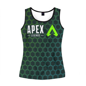 Женская майка 3D с принтом APEX LEGENDS / АПЕКС ЛЕГЕНД в городе Новоалтайск, 100% полиэстер | круглая горловина, прямой силуэт, длина до линии бедра | apex | game | games | legend | legends | logo | апекс | битва | игра | игры | королевская | легенд | легендс | лого | логотип | логотипы | символ | символы