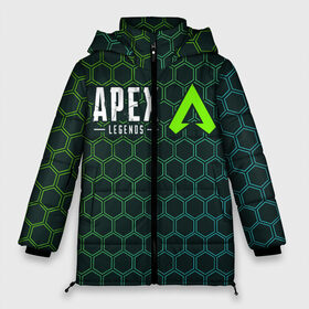 Женская зимняя куртка 3D с принтом APEX LEGENDS АПЕКС ЛЕГЕНД в городе Новоалтайск, верх — 100% полиэстер; подкладка — 100% полиэстер; утеплитель — 100% полиэстер | длина ниже бедра, силуэт Оверсайз. Есть воротник-стойка, отстегивающийся капюшон и ветрозащитная планка. 

Боковые карманы с листочкой на кнопках и внутренний карман на молнии | apex | game | games | legend | legends | logo | апекс | битва | игра | игры | королевская | легенд | легендс | лого | логотип | логотипы | символ | символы