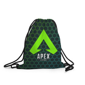 Рюкзак-мешок 3D с принтом APEX LEGENDS / АПЕКС ЛЕГЕНД в городе Новоалтайск, 100% полиэстер | плотность ткани — 200 г/м2, размер — 35 х 45 см; лямки — толстые шнурки, застежка на шнуровке, без карманов и подкладки | apex | game | games | legend | legends | logo | апекс | битва | игра | игры | королевская | легенд | легендс | лого | логотип | логотипы | символ | символы