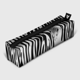 Пенал 3D с принтом Zebra в городе Новоалтайск, 100% полиэстер | плотная ткань, застежка на молнии | животное | зебра | полосы | черный | штрихкод
