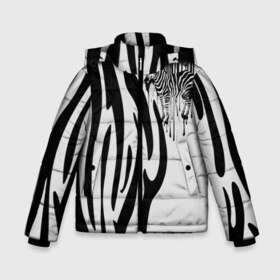 Зимняя куртка для мальчиков 3D с принтом Zebra в городе Новоалтайск, ткань верха — 100% полиэстер; подклад — 100% полиэстер, утеплитель — 100% полиэстер | длина ниже бедра, удлиненная спинка, воротник стойка и отстегивающийся капюшон. Есть боковые карманы с листочкой на кнопках, утяжки по низу изделия и внутренний карман на молнии. 

Предусмотрены светоотражающий принт на спинке, радужный светоотражающий элемент на пуллере молнии и на резинке для утяжки | животное | зебра | полосы | черный | штрихкод