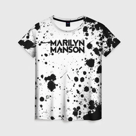 Женская футболка 3D с принтом MARILYN MANSON в городе Новоалтайск, 100% полиэфир ( синтетическое хлопкоподобное полотно) | прямой крой, круглый вырез горловины, длина до линии бедер | him | korn | nightwish | rock | zombie | великий | гитара | готика | готические | грязный | грязь | логотипы рок групп | металл | металлика | металлист | музыка | музыкальные | мэрилин мэнсон | рок группа | рокер