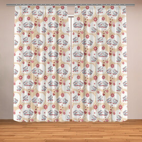 Фотошторы Зайки: в городе Новоалтайск, Блэкаут (светозащита 90%) / Габардин (светозащита 40% | 2 полотна шириной по 145 см; Высота 200-300 см; Крепление: шторная лента (на крючки); | животное | заяц | пара | сердце | узор