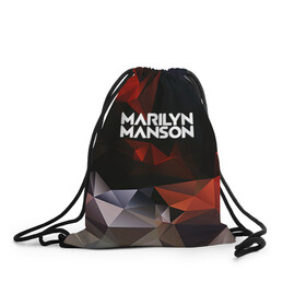 Рюкзак-мешок 3D с принтом MARILYN MANSON в городе Новоалтайск, 100% полиэстер | плотность ткани — 200 г/м2, размер — 35 х 45 см; лямки — толстые шнурки, застежка на шнуровке, без карманов и подкладки | geometry | him | korn | nightwish | rock | zombie | великий | геометрические | гитара | готика | готические | логотипы рок групп | металл | металлика | металлист | музыка | музыкальные | мэрилин мэнсон | рок группа
