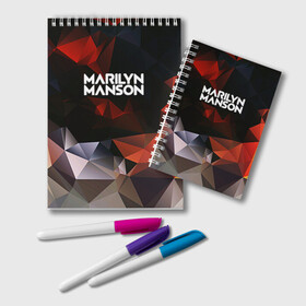 Блокнот с принтом MARILYN MANSON в городе Новоалтайск, 100% бумага | 48 листов, плотность листов — 60 г/м2, плотность картонной обложки — 250 г/м2. Листы скреплены удобной пружинной спиралью. Цвет линий — светло-серый
 | geometry | him | korn | nightwish | rock | zombie | великий | геометрические | гитара | готика | готические | логотипы рок групп | металл | металлика | металлист | музыка | музыкальные | мэрилин мэнсон | рок группа