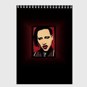 Скетчбук с принтом Marilyn Manson в городе Новоалтайск, 100% бумага
 | 48 листов, плотность листов — 100 г/м2, плотность картонной обложки — 250 г/м2. Листы скреплены сверху удобной пружинной спиралью | Тематика изображения на принте: manson | marilyn | marilyn manson | мэнсон | мэрилин | мэрилин мэнсон