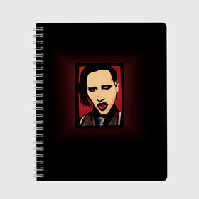 Тетрадь с принтом Marilyn Manson в городе Новоалтайск, 100% бумага | 48 листов, плотность листов — 60 г/м2, плотность картонной обложки — 250 г/м2. Листы скреплены сбоку удобной пружинной спиралью. Уголки страниц и обложки скругленные. Цвет линий — светло-серый
 | Тематика изображения на принте: manson | marilyn | marilyn manson | мэнсон | мэрилин | мэрилин мэнсон