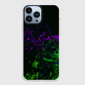 Чехол для iPhone 13 Pro Max с принтом Acid в городе Новоалтайск,  |  | Тематика изображения на принте: abstraction | circles | paint | stains | violet | watercolor | абстракция | акварель | кислотный | краски | круги | разводы | салатовый | фиолетовый