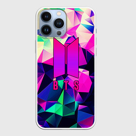 Чехол для iPhone 13 Pro Max с принтом Красочные BTS в городе Новоалтайск,  |  | Тематика изображения на принте: bts | music | pop | rm | бабочка | бтс | геометрия | гламур | градиент | группа | девочкам | девушкам | корея | кристаллы | крылья | логотипы групп | молодежные | музыка | музыкальные | неоновый | парни | песни