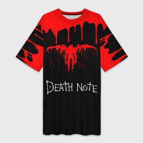 Платье-футболка 3D с принтом Красные подтеки Рюк в городе Новоалтайск,  |  | anime | death note | kira | manga | ryuk | аниме | герой | детектив | детнот | детх нот | детхнот | дэсу ното | иероглиф | кандзи | кира | манга | миса | риюк | рьюзаки | рюзаки | рюк | синигами | тетрадка | эл | э