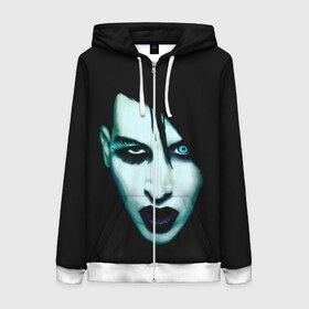 Женская толстовка 3D на молнии с принтом Marilyn Manson в городе Новоалтайск, 100% полиэстер | длина до линии бедра, манжеты и пояс оформлены мягкой тканевой резинкой, двухслойный капюшон со шнурком для регулировки, спереди молния, по бокам два кармана | goth | gothic | manson | marilyn | metal | mm | music | rock | гот | готы | метал | мэнсон | мэрилин | рок