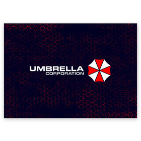 Поздравительная открытка с принтом UMBRELLA CORP / АМБРЕЛЛА в городе Новоалтайск, 100% бумага | плотность бумаги 280 г/м2, матовая, на обратной стороне линовка и место для марки
 | corp | corporation | evil | game | games | logo | resident | umbrella | амбрелла | зла | зонт | зонтик | игра | игры | корп | корпорация | лого | логотип | обитель | резидент | символ | эвил