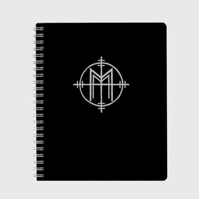Тетрадь с принтом Marilyn Manson в городе Новоалтайск, 100% бумага | 48 листов, плотность листов — 60 г/м2, плотность картонной обложки — 250 г/м2. Листы скреплены сбоку удобной пружинной спиралью. Уголки страниц и обложки скругленные. Цвет линий — светло-серый
 | Тематика изображения на принте: manson | marilyn | marilyn manson | мэнсон | мэрилин | мэрилин мэнсон