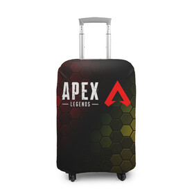 Чехол для чемодана 3D с принтом APEX LEGENDS / АПЕКС ЛЕГЕНД в городе Новоалтайск, 86% полиэфир, 14% спандекс | двустороннее нанесение принта, прорези для ручек и колес | apex | game | games | legend | legends | logo | апекс | битва | игра | игры | королевская | легенд | легендс | лого | логотип | логотипы | символ | символы