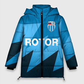 Женская зимняя куртка 3D с принтом РОТОР Волгоград в городе Новоалтайск, верх — 100% полиэстер; подкладка — 100% полиэстер; утеплитель — 100% полиэстер | длина ниже бедра, силуэт Оверсайз. Есть воротник-стойка, отстегивающийся капюшон и ветрозащитная планка. 

Боковые карманы с листочкой на кнопках и внутренний карман на молнии | Тематика изображения на принте: fc | football club | rotor | rotor volgograd | sport | vlg | volgograd | волгоград | ротор | ротор волгоград | униформа | фирменные цвета | фк | форма | футбольная | футбольная форма ротор