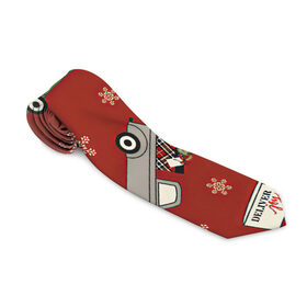 Галстук 3D с принтом Рождественские машины в городе Новоалтайск, 100% полиэстер | Длина 148 см; Плотность 150-180 г/м2 | Тематика изображения на принте: 